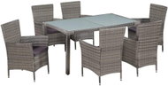 7-piece garden dining set with gray polyrattan cushions 44071 44071 - Garden Furniture