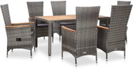 7-piece garden dining set with gray polyrattan cushions 46039 46039 - Garden Furniture