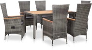 7-Piece Garden Dining Set With Cushions Polyrattan Grey 46043 46043 - Garden Furniture