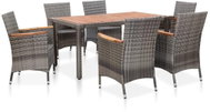7-piece garden dining set with gray polyrattan pillows 46084 46084 - Garden Furniture