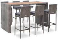 7-piece garden dining set with gray polyrattan cushions 46103 46103 - Garden Furniture