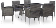 7-piece garden dining set with gray polyrattan cushions 46400 46400 - Garden Furniture