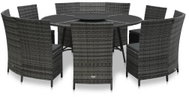 7-piece Garden Dining Set with Grey Cushions Polyrattan 48144 48144 - Garden Furniture
