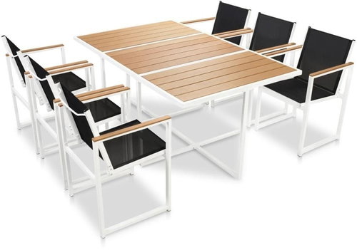 7-piece garden dining set with WPC table top aluminum 42807 42807 - Garden Furniture - Main image