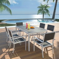7-piece garden dining set with WPC table top aluminum black 42812 42812 - Garden Furniture