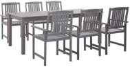 7-piece garden dining set gray solid acacia wood 45942 45942 - Garden Furniture