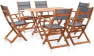 7-piece garden dining set gray solid eucalyptus wood 278908 278908 - Garden Furniture