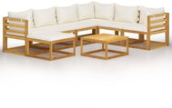8-piece garden sofa cream cushion solid acacia 3057646 3057646 - Garden Furniture