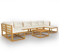 8-piece garden sofa cream cushion solid acacia 3057661 3057661 - Garden Furniture