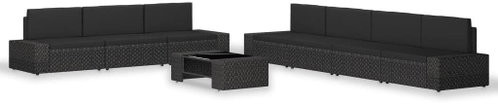 8-piece garden sofa polyratt black 3054579 3054579 - Garden Furniture - Main image