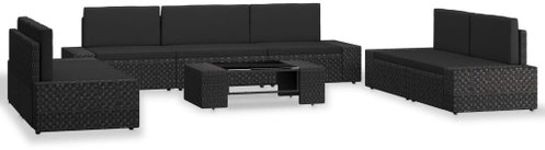 8-piece garden sofa polyrattan black 3054580 3054580 - Garden Furniture - Main image