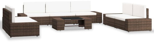 8-piece garden sofa polyrattan brown 3054592 3054592 - Garden Furniture - Main image