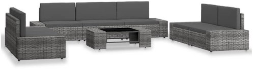 8-piece garden sofa polyrattan gray 3054604 3054604 - Garden Furniture - Main image