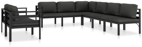 8-piece garden sofa with cushions aluminum anthracite 49234 49234 - Garden Furniture - Main image