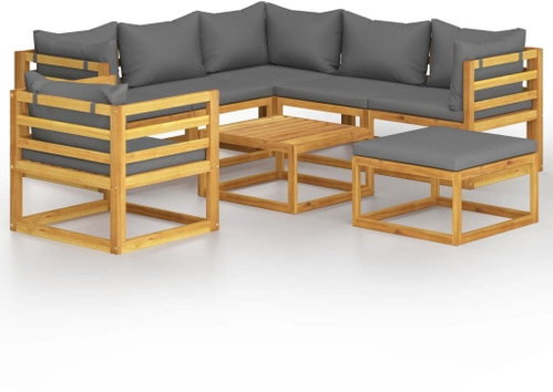8-piece garden sofa with solid acacia cushions 3057614 3057614 - Garden Furniture - Main image