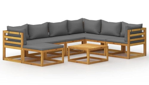 8-piece garden sofa with solid acacia cushions 3057615 3057615 - Garden Furniture - Main image