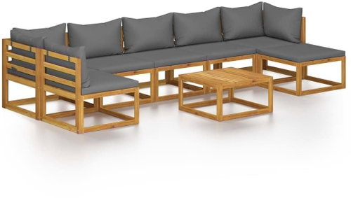 8-piece garden sofa with solid acacia cushions 3057630 3057630 - Garden Furniture - Main image
