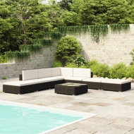 8-piece garden sofa with cushions polyratt black 41259 41259 - Garden Furniture
