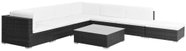 8-piece garden sofa with cushions polyrattan black 44608 44608 - Garden Furniture