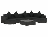 8-piece garden sofa with cushions polyratt black 46751 46751 - Garden Furniture