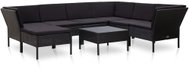 8-piece garden sofa with cushions polyratt black 48953 48953 - Garden Furniture