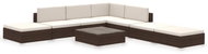 8-piece garden sofa with cushions polyratt brown 41258 41258 - Garden Furniture