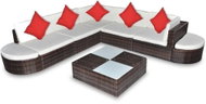 8-piece garden sofa with cushions polyrattan brown 41266 41266 - Garden Furniture