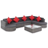 8-piece garden sofa with cushions polyrattan gray 44424 44424 - Garden Furniture