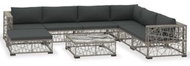 8-piece garden sofa with cushions polyratt gray 46806 46806 - Garden Furniture