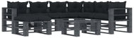 8-piece Garden Sofa made of Pallets + Anthracite Cushions 3052524 3052524 - Garden Furniture