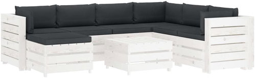 8-piece Garden Sofa made of Pallets + Anthracite Cushions 3051899 3051899 - Garden Furniture - Main image