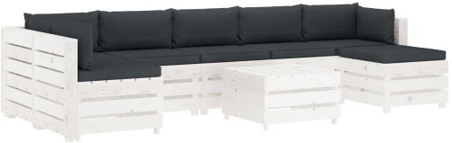 8-piece Garden Sofa made of Pallets + Anthracite Cushions 3051910 3051910 - Garden Furniture - Main image