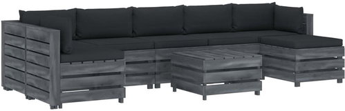 8-piece Garden Sofa made of Pallets + Anthracite Cushions 3052048 3052048 - Garden Furniture - Main image