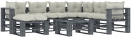 8-Piece Garden Pallet Sofa Set + Beige Cushions Wood 3052572 3052572 - Garden Furniture