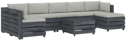 8-piece Garden Sofa made of Pallets + Beige Cushions Wood 3052094 3052094 - Garden Furniture - Main image