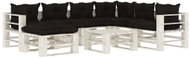 8-piece Garden Sofa made of Pallets + Black Cushions Wood 3052356 3052356 - Garden Furniture