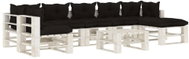 8-Piece Garden Pallet Sofa Set + Black Cushions Wood 3052367 3052367 - Garden Furniture