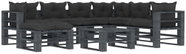 8-Piece Garden Pallet Sofa Set + Black Cushions Wood 3052500 3052500 - Garden Furniture