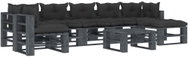 8-piece Garden Sofa made of Pallets + Black Cushions Wood 3052511 3052511 - Garden Furniture