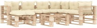 8-Piece Garden Pallet Sofa Set + Cream Cushions Wood 3052308 3052308 - Garden Furniture