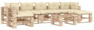 8-Piece Garden Pallet Sofa Set + Cream Cushions Wood 3052319 3052319 - Garden Furniture