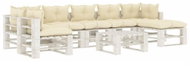 8-Piece Garden Pallet Sofa Set + Cream Cushions Wood 3052463 3052463 - Garden Furniture