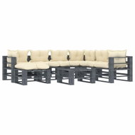 8-piece Garden Dofa made of Pallets + Cream Pillows Wood 3052596 3052596 - Garden Furniture