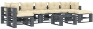 8-Piece Garden Pallet Sofa Set + Cream Cushions Wood 3052607 3052607 - Garden Furniture