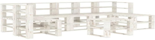8-piece garden sofa from pallets wood white 3052179 3052179 - Garden Furniture - Main image