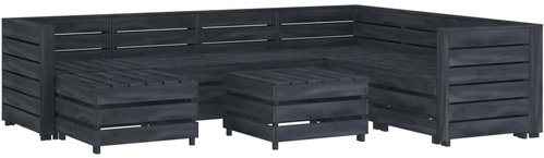 8-piece garden sofa made of pallets wood gray 3051715 3051715 - Garden Furniture - Main image