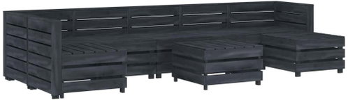 8-piece garden sofa made of pallets wood gray 3051726 3051726 - Garden Furniture - Main image