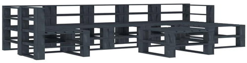 8-piece garden sofa from pallets wood gray 3052199 3052199 - Garden Furniture - Main image