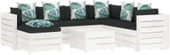 8-piece Garden Sofa made of Pallets Flowered Cushion Wood 3051991 3051991 - Garden Furniture