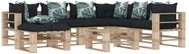 8-piece Garden Set made of Pallets + Angled and Flowered Cushions 3052332 3052332 - Garden Furniture